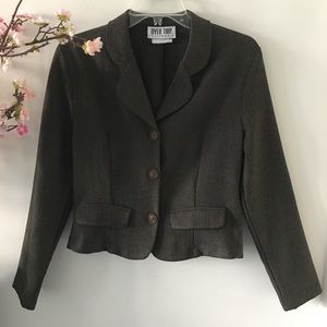 Vintage Brown Cropped Long Sleeve Jacket Size 7